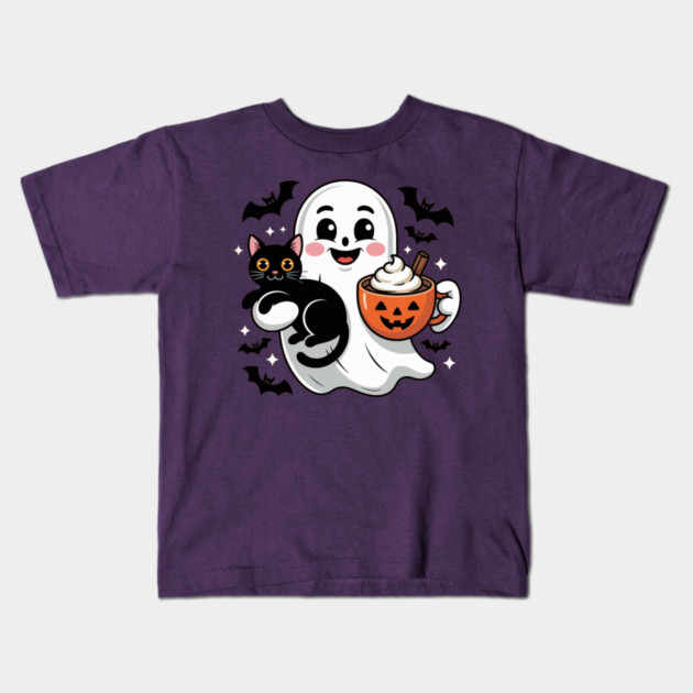 Halloween-Cat Kids T-Shirt by Creatifly Graphic Tees