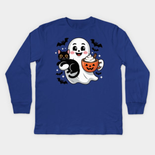 Halloween-Cat Kids Long Sleeve T-Shirt