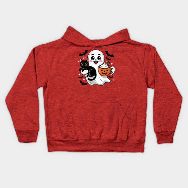 Halloween-Cat Kids Hoodie by Creatifly Graphic Tees