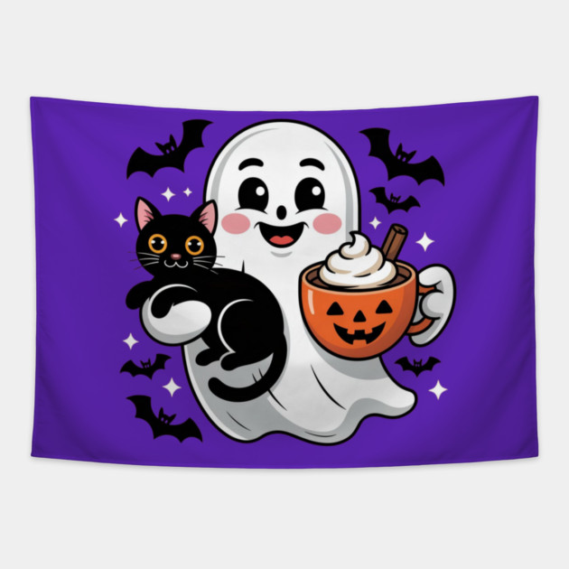 Halloween-Cat Tapestry by Creatifly Graphic Tees