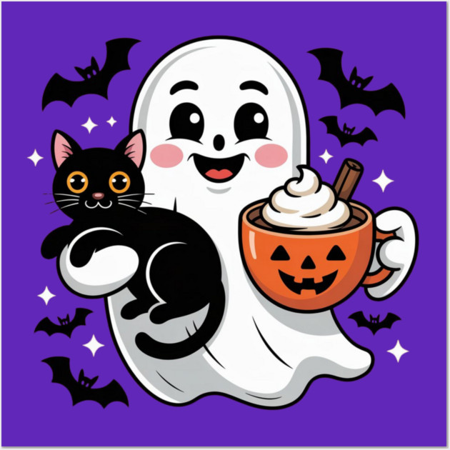 Halloween-Cat Wall Art by Creatifly Graphic Tees