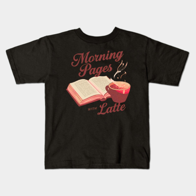 Morning Pages with Latte Kids T-Shirt by SR8891