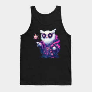 Fantasy owl wizard Tank Top