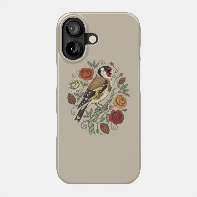 Botanical European Goldfinch Phone Case by BirdsnStuff