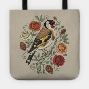Botanical European Goldfinch Tote