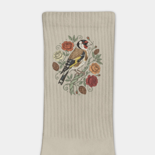 Botanical European Goldfinch by BirdsnStuff