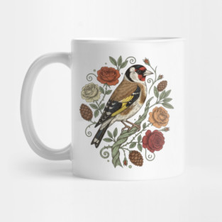 Botanical European Goldfinch Mug