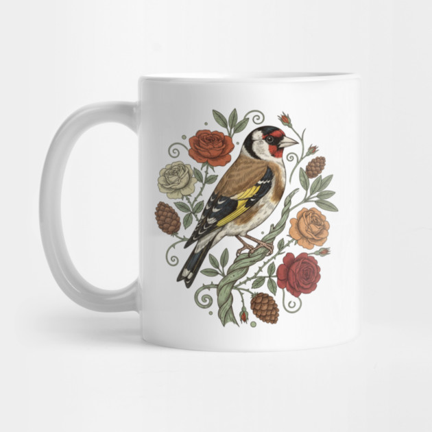 Botanical European Goldfinch by BirdsnStuff