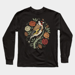 Botanical European Goldfinch Long Sleeve T-Shirt
