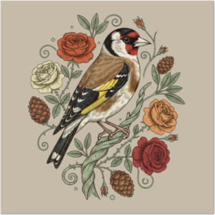 Botanical European Goldfinch Posters and Art