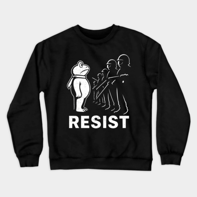 Resist-Frog-Political-Activist-portland-frog Crewneck Sweatshirt by ArtistTee ⭐⭐⭐⭐⭐