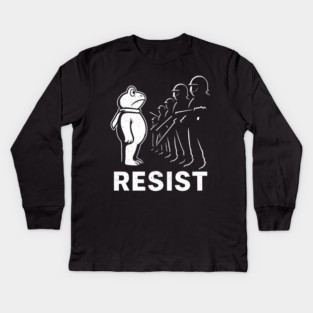 Resist-Frog-Political-Activist-portland-frog Kids Long Sleeve T-Shirt