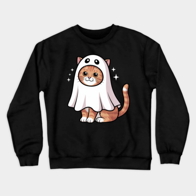 Halloween-Cat Crewneck Sweatshirt by Creatifly Graphic Tees