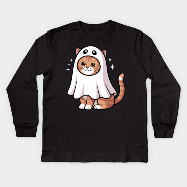 Halloween-Cat Kids Long Sleeve T-Shirt by Creatifly Graphic Tees