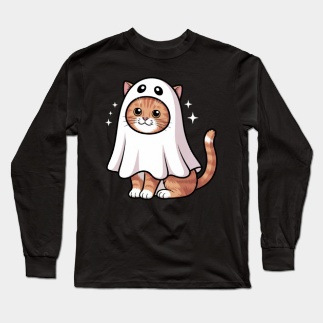 Halloween-Cat Long Sleeve T-Shirt by Creatifly Graphic Tees
