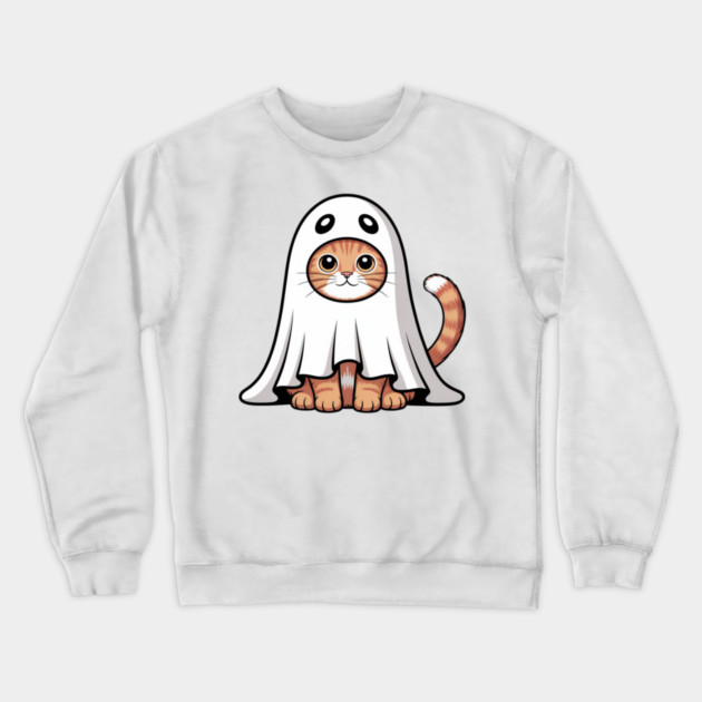 Halloween-Cat Crewneck Sweatshirt by Creatifly Graphic Tees