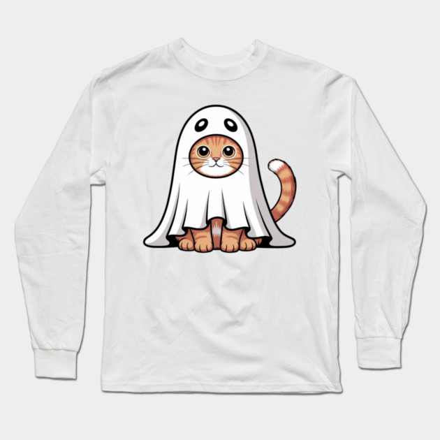 Halloween-Cat Long Sleeve T-Shirt by Creatifly Graphic Tees
