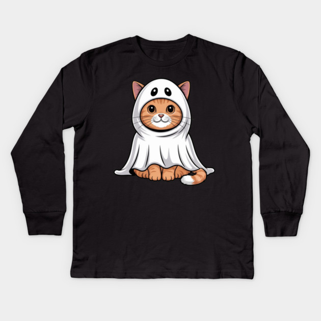 Halloween-Cat Kids Long Sleeve T-Shirt by Creatifly Graphic Tees