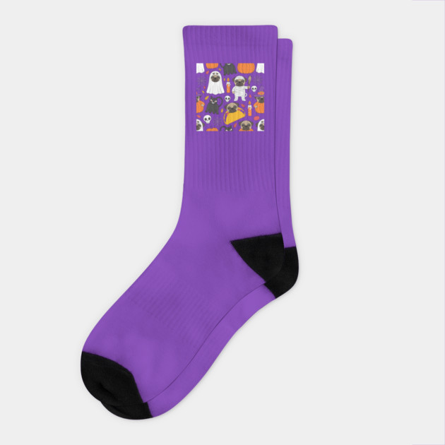 Halloween-Pug Socks by Creatifly Graphic Tees