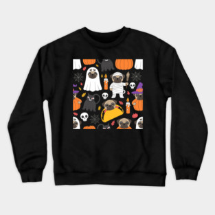 Halloween-Pug Crewneck Sweatshirt