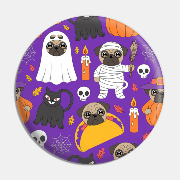 Halloween-Pug Pin by Creatifly Graphic Tees