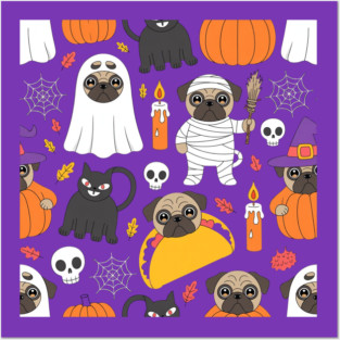 Halloween-Pug Posters and Art