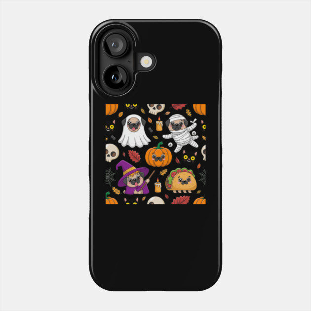 Halloween-Pug Phone Case by Creatifly Graphic Tees