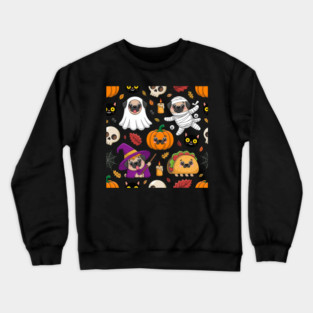 Halloween-Pug Crewneck Sweatshirt