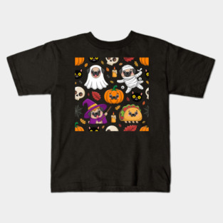 Halloween-Pug Kids T-Shirt