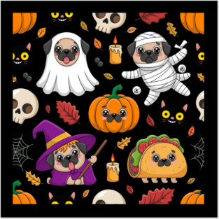 Halloween-Pug Posters and Art