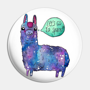 Space Llama Pin