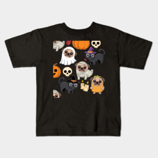 Halloween-Pug Kids T-Shirt