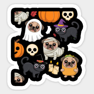 Halloween-Pug Magnet