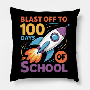 Blast Off to 100 Days of School Outer Space Traveler Rocket Pillow