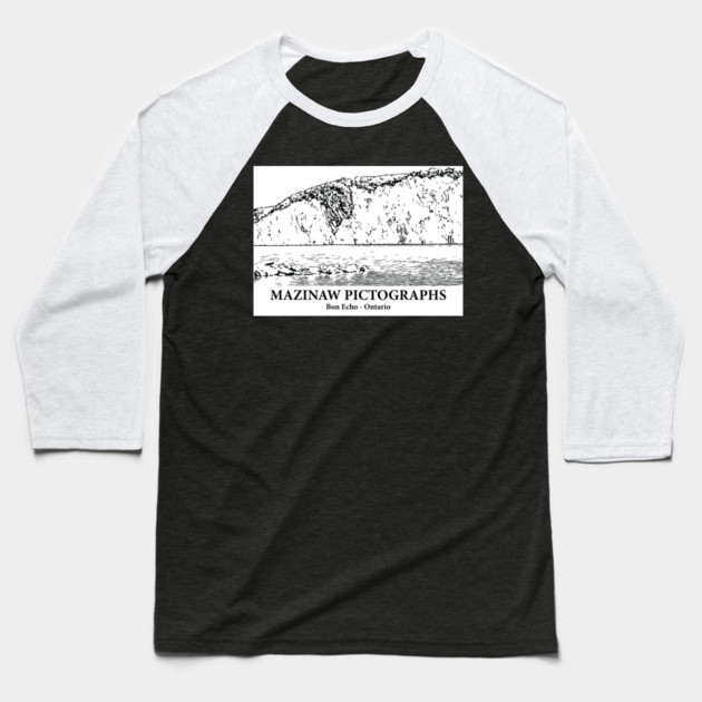 Mazinaw Pictographs - Bon Echo ON Baseball T-Shirt by Lakeric