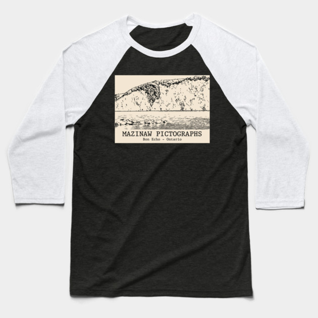 Mazinaw Pictographs - Bon Echo ON Baseball T-Shirt by Lakeric