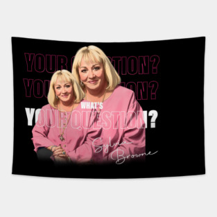What's Your Question Sylvia Browne Vintage Trending Viral Tapestry
