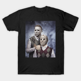 Michael Myers And Jason Voorhees Step Brothers Funny Horror Movie Characters Tshirts Halloween  M4118 T-Shirt