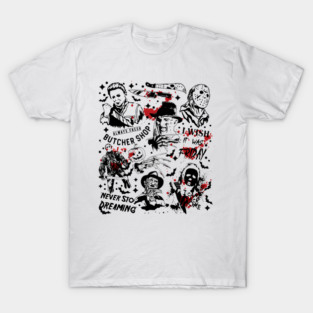 Retro Horror Characters Halloween Universal Studios Scary Movie T-Shirt