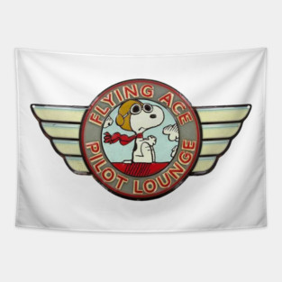 snoopy flying ace pilot lounge Tapestry