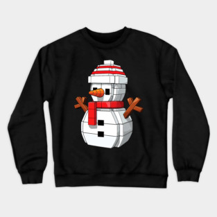 Snow Man Cute Block Building Christmas Builder Brick Master Crewneck Sweatshirt