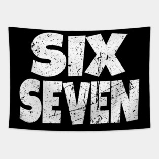 Six Seven Meme Tee - Funny Gen Alpha Slang Shirt Tapestry