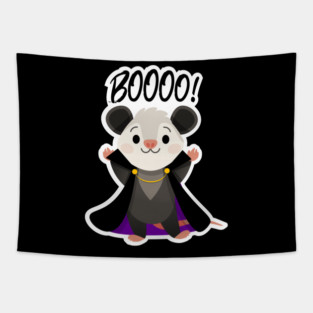Booo Halloween Possum Tapestry