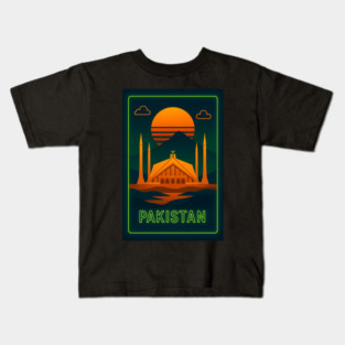Pakistan 🇵🇰 Neon Travel Kids T-Shirt