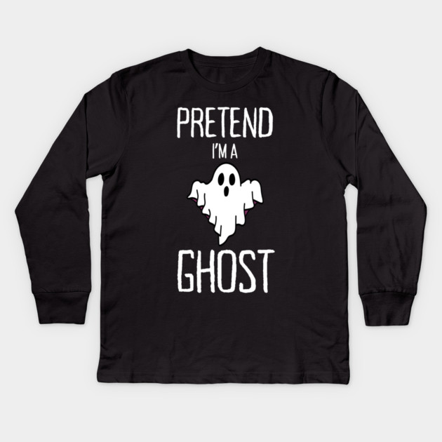 Pretend-Im-A-Ghost Kids Long Sleeve T-Shirt by Creatifly Graphic Tees