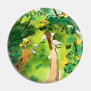 Geese in the park Pin