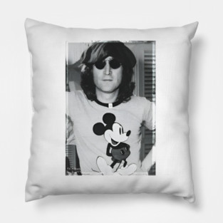 John Lennon retro, retro, fedora, sunglasses, 70s Pillow