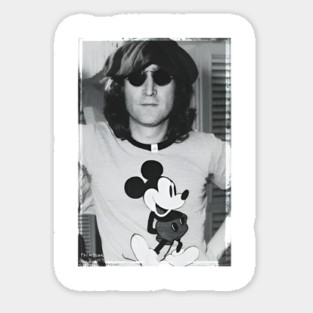 John Lennon retro, retro, fedora, sunglasses, 70s Sticker