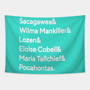 Sacagawea& Wilma Mankiller& Lozen& Eloise Cobell& Maria Tallchief& Pocahontas. - Geronimo& Sitting Bull& Mangas Coloradas& Cochise& Tecumseh& Crazy Horse& Black Hawk& Victorio& Lozen -  - White - Double-sided Tapestry