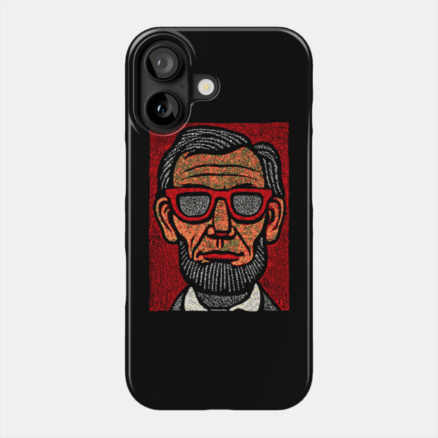 Honest Abe Pop Art - Lincoln Linocut Portrait Phone Case by TuncGK